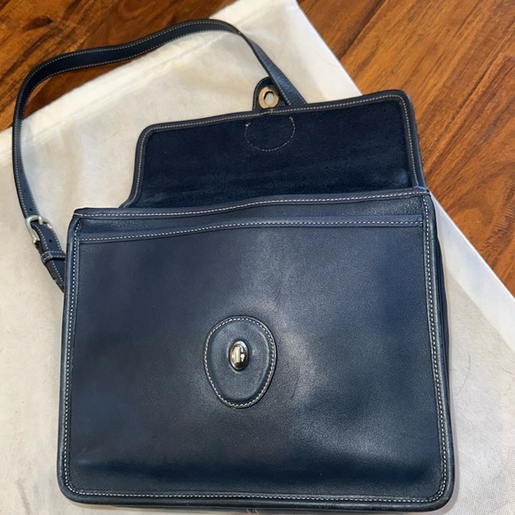 Coach VTG 9927 Willis Navy Blue Leather Crossbody Shoulder Bag - Picture 13 of 16